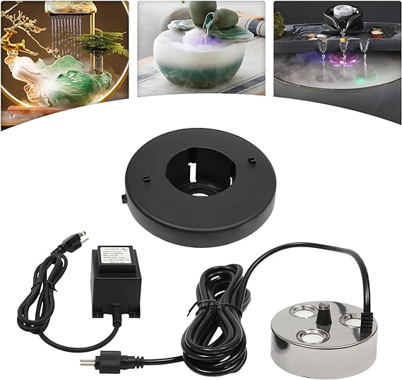 Netcoin Mist Maker, 3 Head Ultrasonic Mist Maker Fogger AC 36V 60W Air Humidifier Hydroponics Water Fountain Pond Fog Machine 900ml/h - Image 2