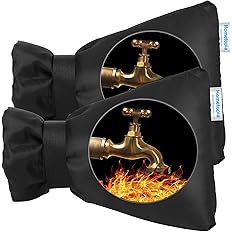 Outdoor Faucet Cover for Winter - Pro 7.1"W x 10.6"H Outdoor Water Faucet Cover Socks for Winter Freeze Protection Pipe Insul