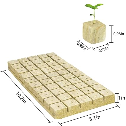 Halatool 1 Inch Rockwool Cubes Garden Stonewool Grow Cubes Starter Plugs for Hydroponics Soilless Cultivation Clone Plants Germination Start (4 Sheets of 200 Cubes) - Image 2