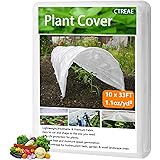 CTREAE Plant Covers Freeze Protection 10Ft x 33Ft 1.1oz Frost Cloth Plant Freeze Protection, Floating Row Cover Frost Blanket