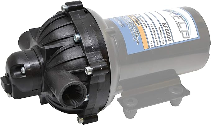 Everflo EF5500-KIT 12V Diaphragm Pump Head, Black - Image 2