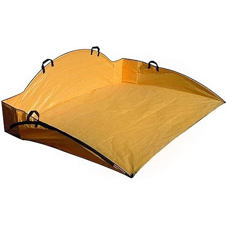 EZ Leaf Hauler Reusable Cleanup Tarp for Lawns and Gardens - Landscape and Yard Accessories, Rake Leaves and Debris, Easy To Use, Collapsible Design, Sport, ( 4’ X 6’), Orange