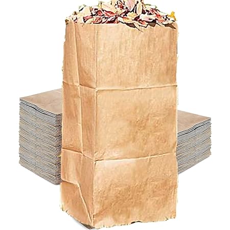 Rocky Mountain Goods Yard Waste Bags - Large 30 Gallon Brown Paper Leaf Bags for Yard/Garden - Environmental Friendly Lawn Bags - Tear Resistant Refuse Yard Bags - Heavy Duty 2 Ply Self Standing (5)