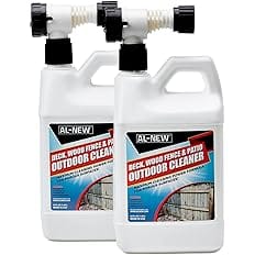 AL-NEW Outdoor Cleaner | Versatile Outdoor Cleaner 64oz Hose End Sprayer (Pack of 2) (Deck, Wood Fence, & Patio Outdoor Clean