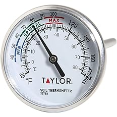 Taylor Soil Testing Thermometer, 4" Inch Stem