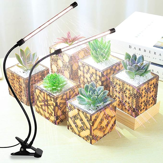 GooingTop LED Grow Light,6000K Full Spectrum Clip Plant Growing Lamp with White Red LEDs for Indoor Plants,5-Level Dimmable,Auto On Off Timing 4 8 12Hrs - Image 3
