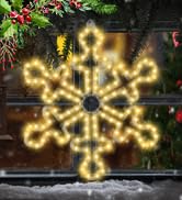 20in Exlarge Christmas Snowflake Lights with 138 LEDs- Outdoor Lighted Snowflakes with Timing Fun...