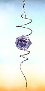 Purple Crystal Gazing Ball Spiral