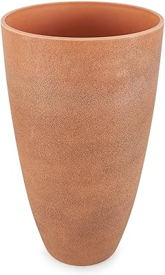 Algreen 43729 Acerra Weather Protected Recycled Composite Vase Planter Pot, Indoor or Outdoor use, Tall Lightweight 7 pounds, Rust