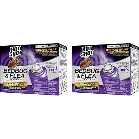 Hot Shot BedBug And Flea Fogger, Inhibits Flea Reinfestation, 2 Ounce Cans, 6 Count