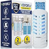 VEYOFLY Indoor Flying Insect Trap - Plug-in Fruit Fly, Gnat and Mosquito Trap With Refills - Odorless Bug Light for Home