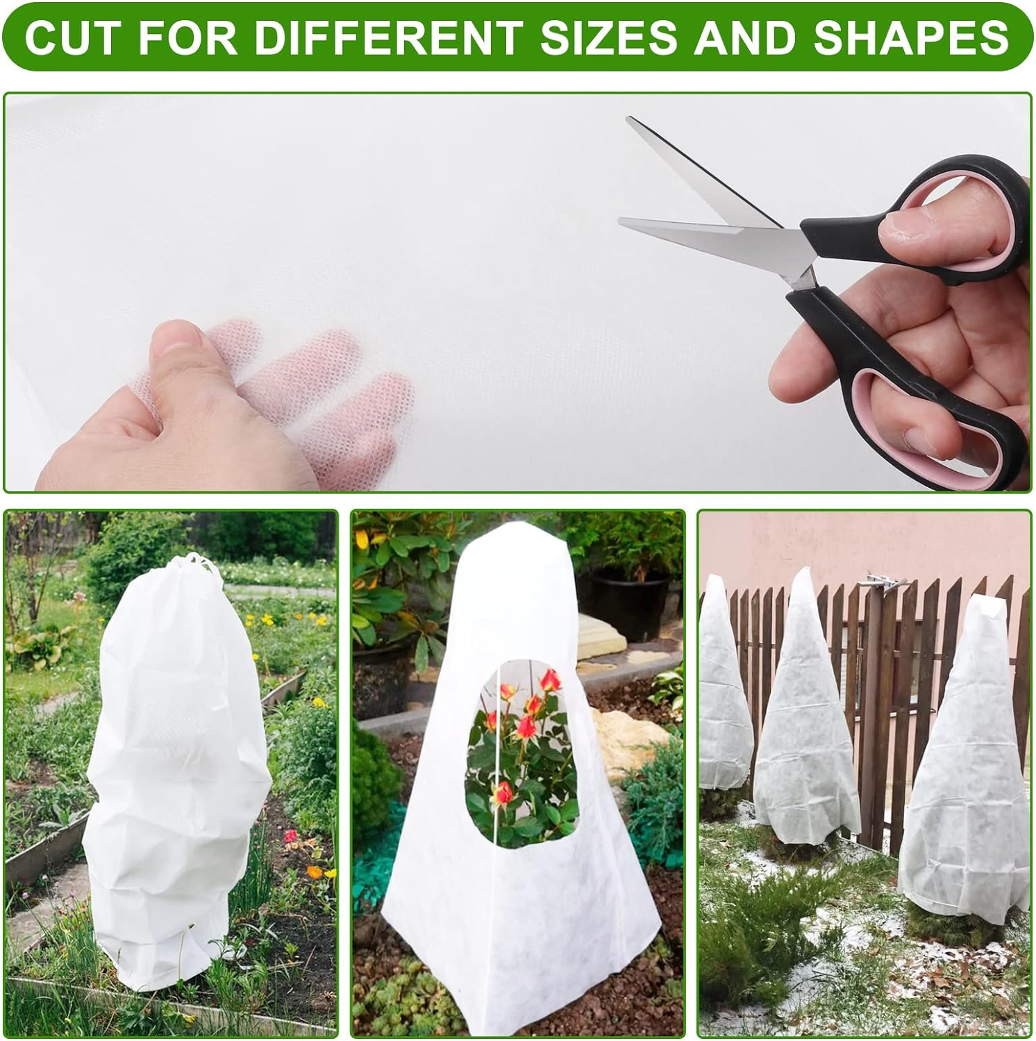 SOMXOY 10x50FT Plant Cover Freeze Protection 1.06 oz/yd² Thick Frost Cloth Blanket Plant Protector Reusable Floating Row Tree Covers for Garden Outdoor - Image 2