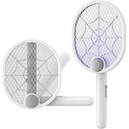 Buzbug Electric Fly Swatter, Type-C Rechargeable Bug Zapper Racket, Foldable Bug Zapper for Indoor and Outdoor, Mosquito Swatter with Blue-Purple Working Light