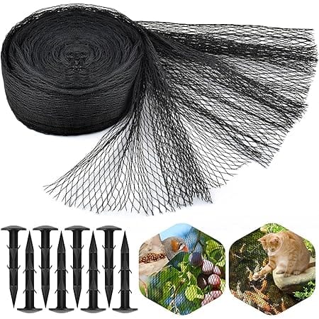 PACETAP Pond Netting Kit 10 x 10 Ft,Pond Netting for Leaves,Koi Pond Cover,Heavy Duty Koi Pond Netting,Pool Protective Cover Netting Protecting Koi Fish from Birds, Cats -Stakes Included