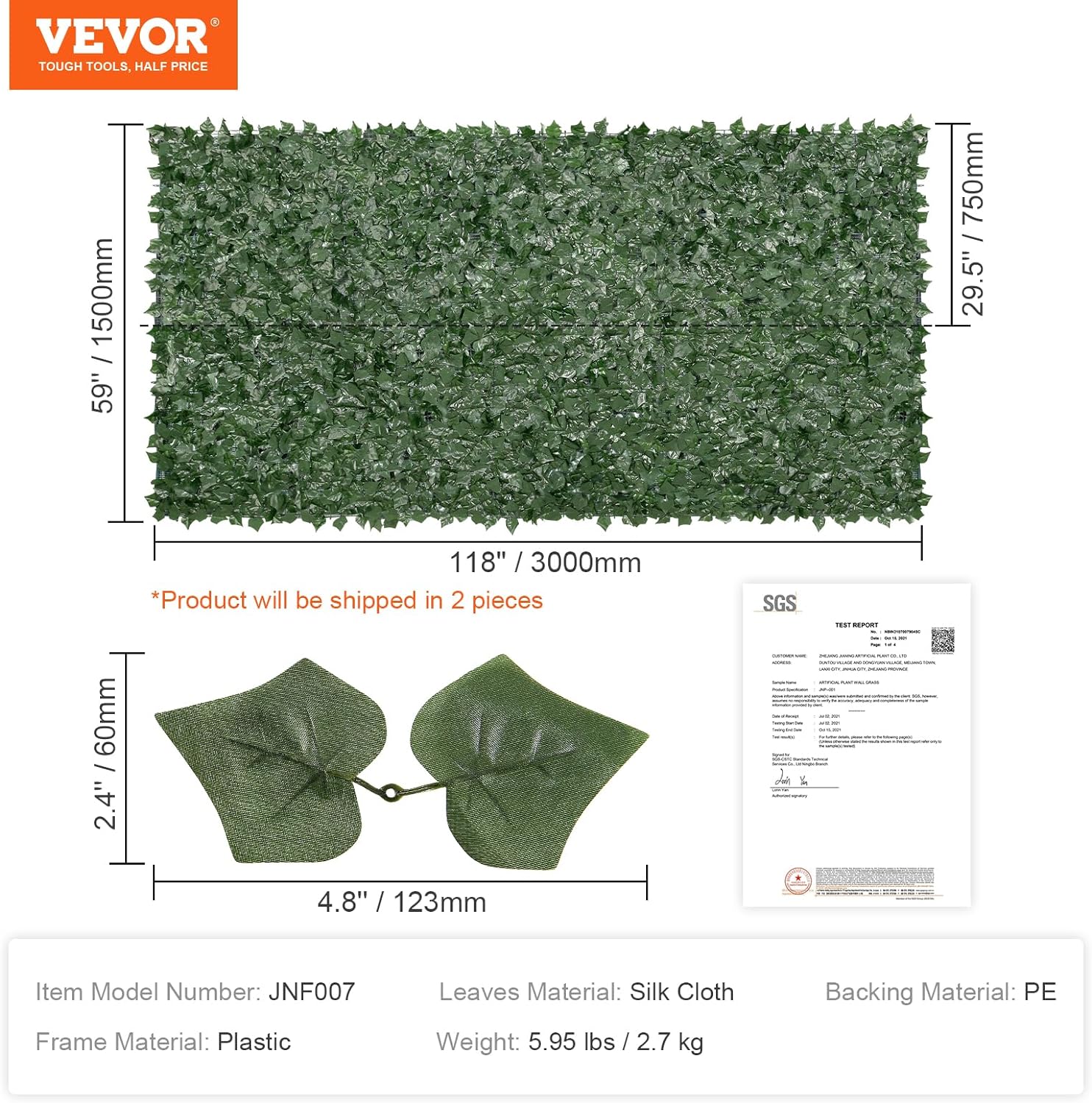 VEVOR Ivy - Valla de privacidad, pantalla de pared verde artificial, valla de hiedra verde con junta reforzada, setos sintéticos para decoración de hojas de vid para jardín, patio, balcón, decoración de patio y patio - Image 32