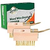 SCRUBIT Moss & Weed Remover Wired Grout Cleaner Brush, Great for Cleaning Decks, Pavers, Patios & Walkways Weed Scraper & Wir