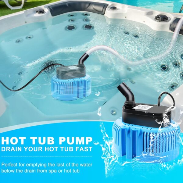DeeprBetter Pool Cover Pump Above Ground, Submersible Water Pump| Sump Pump for Pool Draining, Submersible Pool Cover Water Removal Pump to Drain Pool Water, Pump Water Remover 850 GPH - Image 2