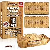 Roach Traps Indoor Sticky (18 Pack) - Glue Traps for Roaches Bug Traps with Roach Bait Traps - Long Lasting Non-Toxic Childre
