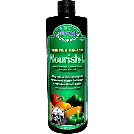 MICROBE LIFE HYDROPONICS Nourish-L Liquid Fertilizer for Hydroponics Gardening, Stimulator to Enhance Plant Nutrient Absorption for Fruits and Vegetables, Better Yields Better Grows (16 Ounces)