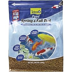 TetraPond Spring And Fall Diet 3.08 Pounds, Pond Fish Food, For Goldfish And Koi (16469), 3 lb, 7 L