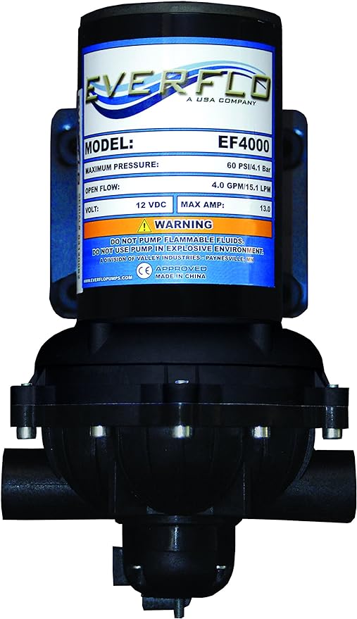 Everflo 4.0 GPM 12V Diaphragm Pump Boxed with 1/2" NPT Ports - Image 2