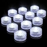 HL Submersible LED Light,White Small LED Light,100 Hours Waterproof Flameless Led Lights Battery Powered for Wedding Home Vas