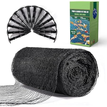 CreiYuan Pond Netting 15 x 20FT Pond Netting for Koi Ponds with 14PCS Stakes, Heavy Duty Fish Pond Netting for Leaves