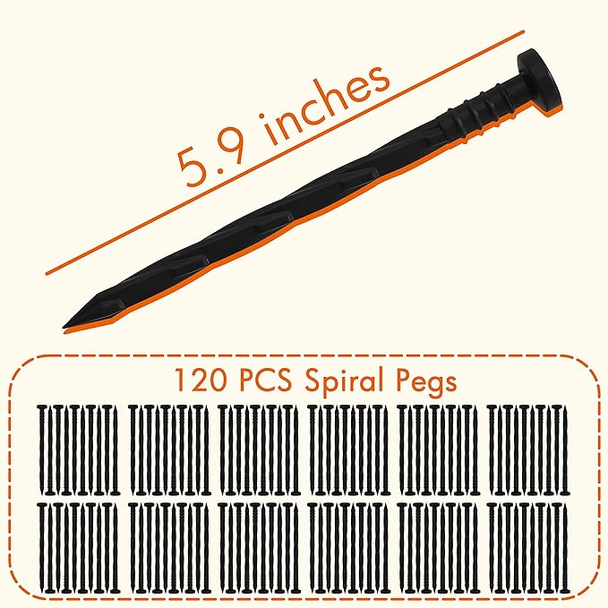 Gardzen 1.5" x100' No Dig Landscape Edging, Garden Edging Border Coil,Paver Edging Lawn Edging Comes with 120 Pcs Spikes - Image 3