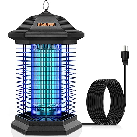 Amufer Bug Zapper Mosquito Zapper for Outdoor & Indoor, Upgraded 3 Mosquito Killing Technologies, 2 Safety Protection Technologies, Mosquito Killing Efficiency of 99.99%, Perfect for Home, Yard, Patio