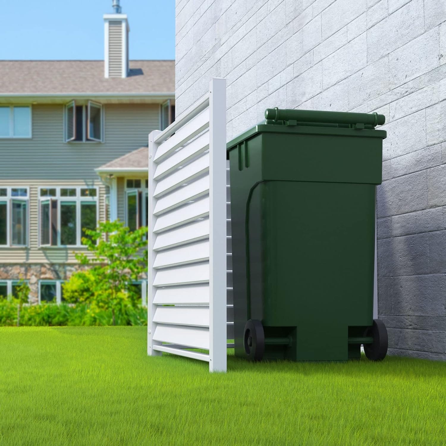 Caprihom Rejilla para valla de aire acondicionado de 50 pulgadas de ancho x 50 pulgadas de alto, carcasa de vinilo para valla de privacidad, panel de pantalla para equipo de piscina, kit de paneles y pantallas de privacidad para exteriores (paquete de 2) - Image 30