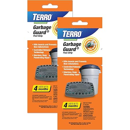 Terro T801SR Garbage Guard Trash Can Insect Killer - Kills Flies, Maggots, Roaches, Beetles, and Other Insects - 2 Pack
