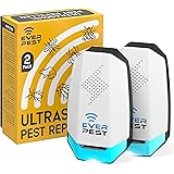 Ultrasonic Pest Repeller Plug in 2 Pack- Electronic Insect Control Defender - Roach Bed Bug Mouse Rodent Mosquito - Indoor Re