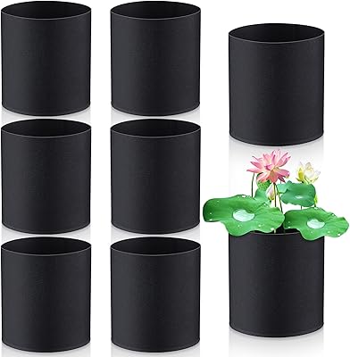 8 Pcs Plant Pots for Pond Plant Baskets Heavy Duty Fabric Pots Black Nonwoven Fabric Plant Pot Breathe Reusable Grow Pots for Pond, Garden, Aquatic Plants, Terrestrial Plants Flower (6 x 6 Inch)