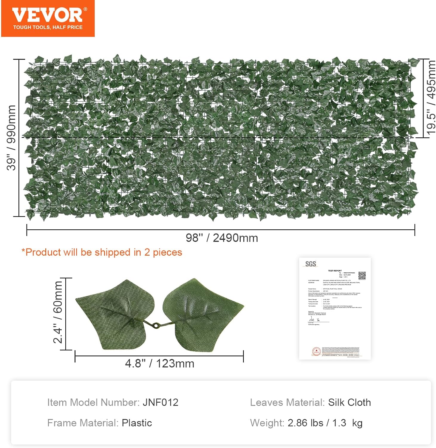 VEVOR Ivy - Valla de privacidad, pantalla de pared verde artificial, valla de hiedra verde con junta reforzada, setos sintéticos para decoración de hojas de vid para jardín, patio, balcón, decoración de patio y patio - Image 51