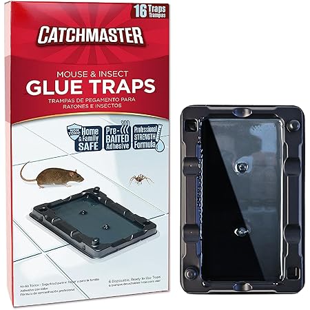 Catchmaster 16-Pack Pre-Scented Glue Traps - Pet Safe Pest Control for Mice, Insects in Home & Garage