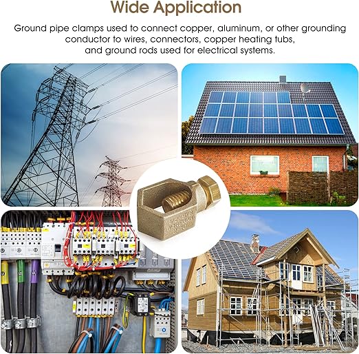 Copper Ground Rod Clamp, Great for 1/2”- 5/8’’ Grounding Rods (2, CP58 (1/2''-5/8'')) - Image 3