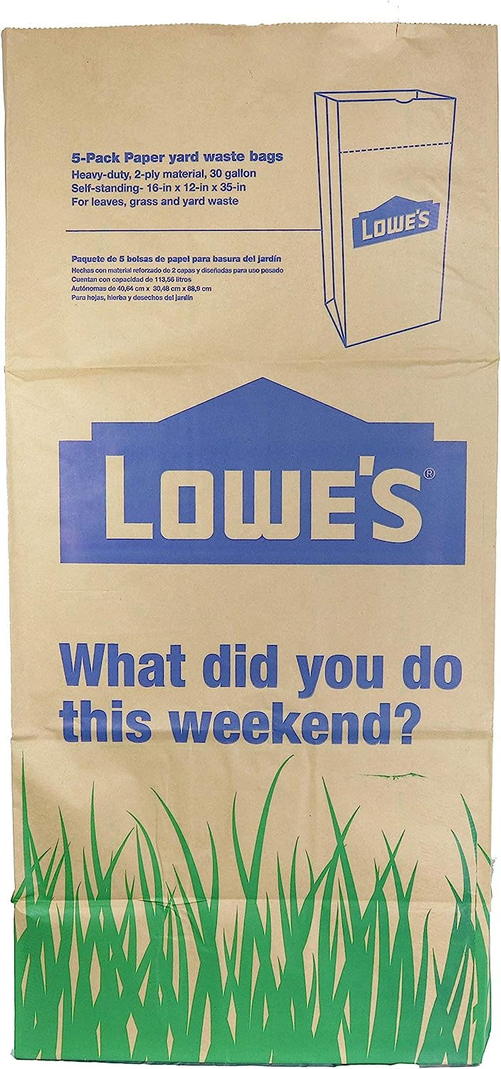 Lowe's 30 Gallon Heavy Duty Brown Paper Lawn and Refuse Bags for Home and Garden (10 Count), Large (LOWESLL) - Image 2