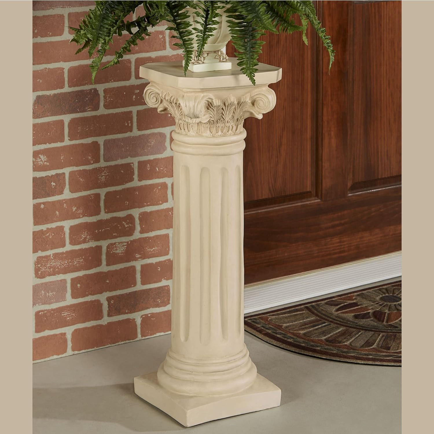 ouch of Class Classic Column Pedestal - Antique Ivory - Indoor, Outdoor - Made of Resin with Fiberglass - Roman Pillars for Table Sculptures, Statues, Vase, Garden - Image 3