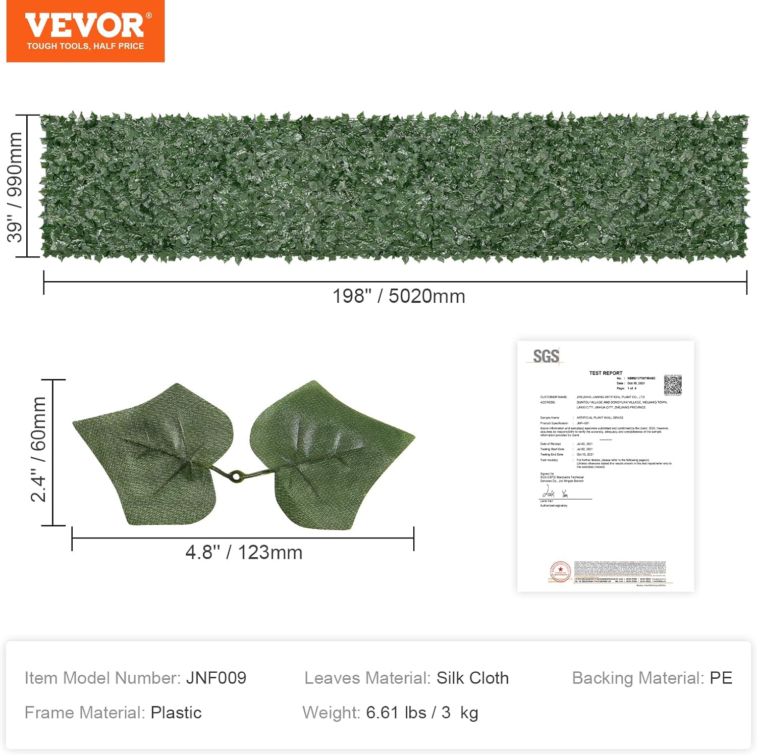 VEVOR Ivy - Valla de privacidad, pantalla de pared verde artificial, valla de hiedra verde con junta reforzada, setos sintéticos para decoración de hojas de vid para jardín, patio, balcón, decoración de patio y patio - Image 38