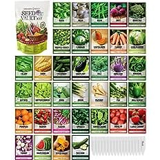 Survival Vegetable Seeds Garden Kit Over 16,000 Seeds Non-GMO and Heirloom, Great for Emergency Bugout Survival Gear 35 Varie