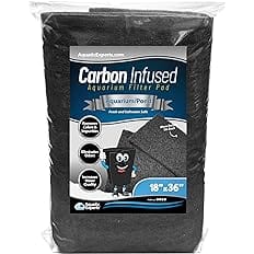 Aquarium Carbon Pad - Cut to Fit Carbon Infused Filter Pad Media for Crystal Clear Fish Tank and Ponds (18 Inch Width, 36 Inc