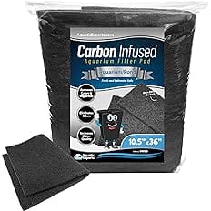 Aquarium Carbon Pad - Cut to Fit Carbon Infused Filter Pad Media for Crystal Clear Fish Tank and Ponds (10.5 Inch Width, 36 I