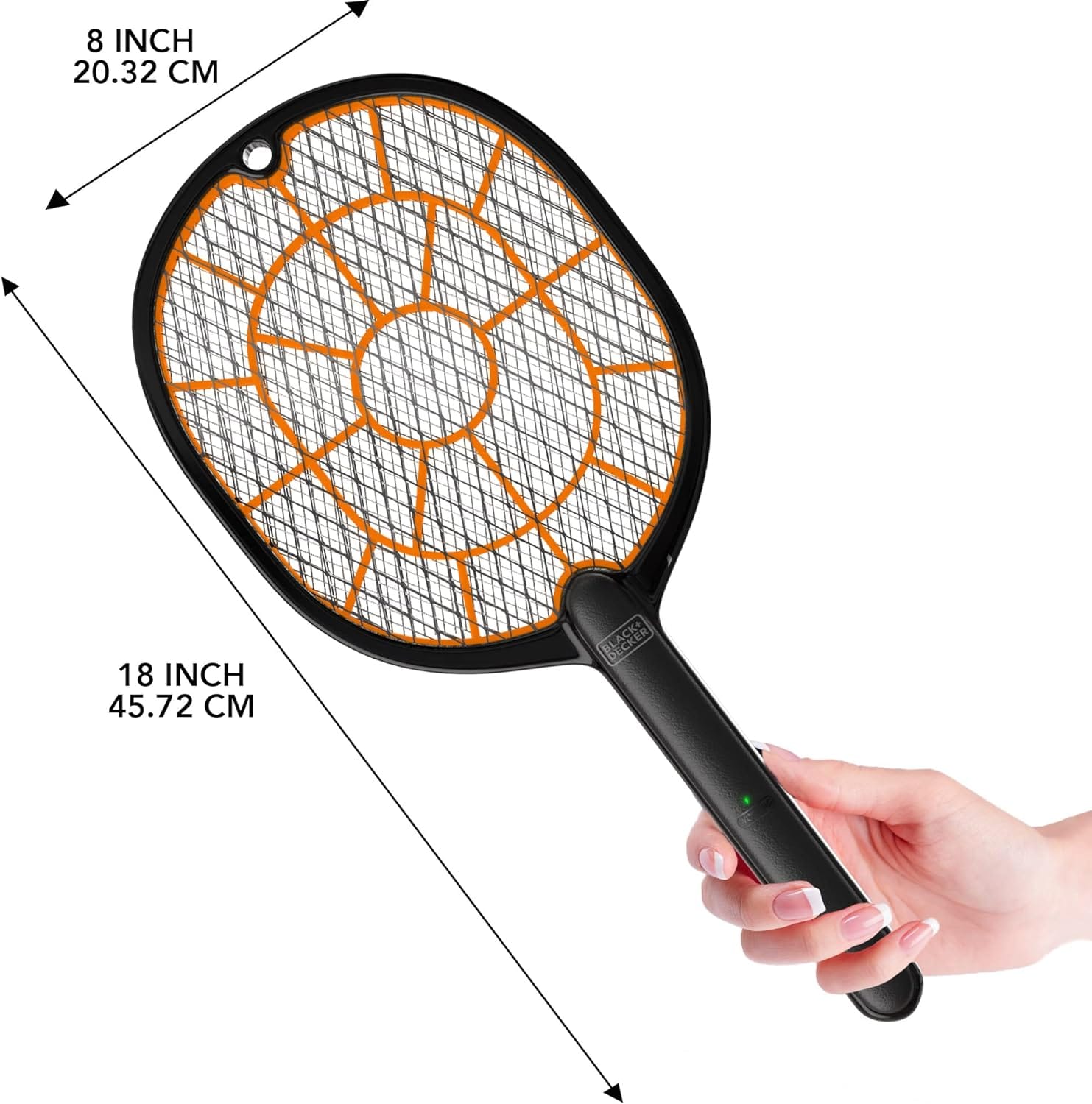 BLACK+DECKER Bug Zapper Fly Swatter Electric for Mosquitoes Indoor Outdoor– Harmless-to-Humans Battery Operated – Handheld Bug Zapper Racket - Image 3