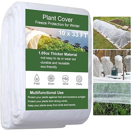 Cookmaster Plant Covers Freeze Protection, 10x33FT Frost Cloth Plant Freeze Protection, Garden Floating Row Covers for Raised Beds/Vegetables Insect/Winter Frost
