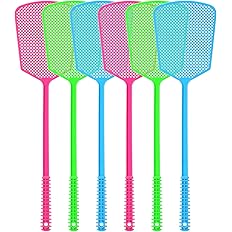 Fly Swatter,Plastic Flyswatters Multi-Pack,6 Bulk Vibrant Colorful Fly Killer,Long Handle Bug Swatter for Indoor and Outdoor.