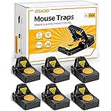 6 Pack Mouse Traps, Large Rat Trap for Home, Instant Kill Trap for Indoor, Reusable Sanitary Safe Mice Traps, Quick Effective