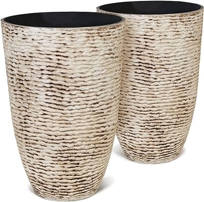 Worth 9 Gallon Tall Round Planters Set of 2-14