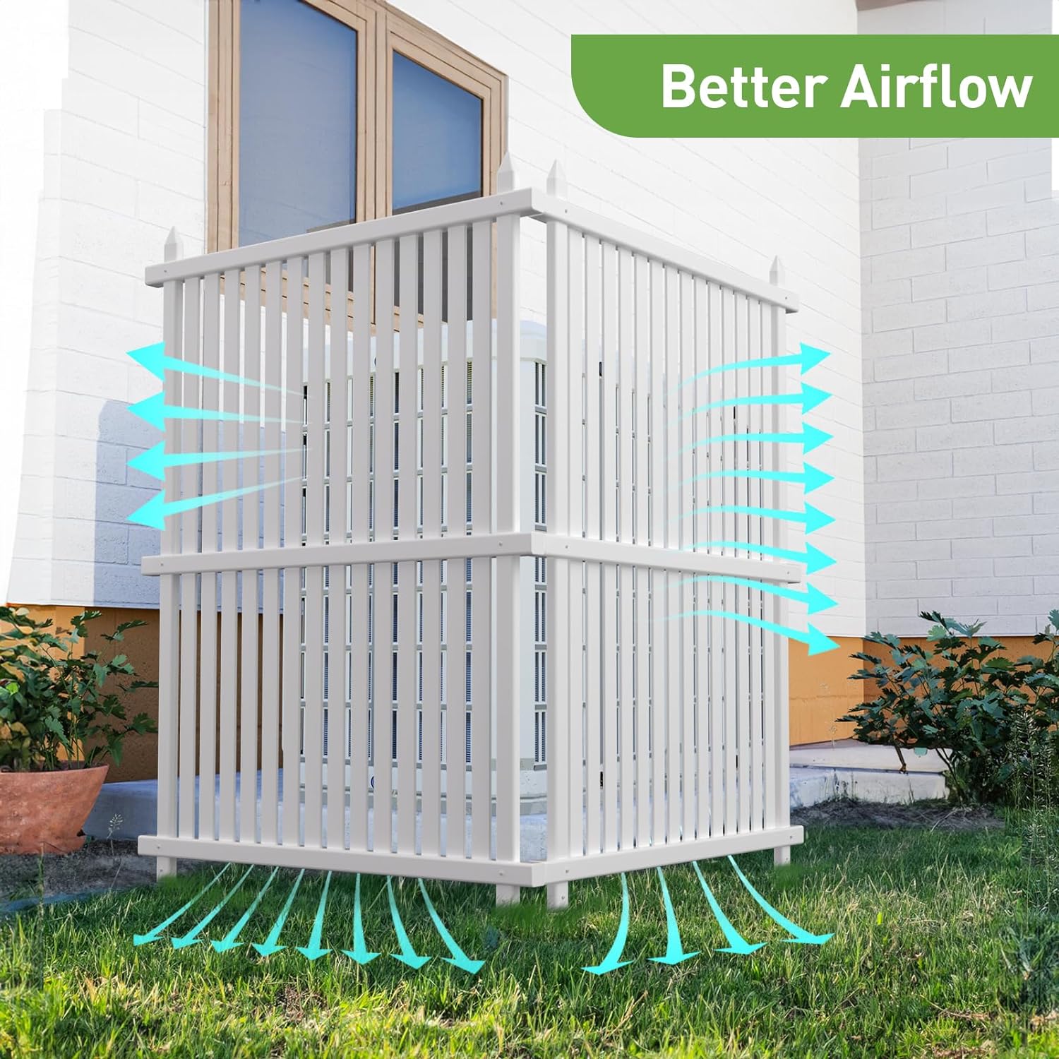 Caprihom Rejilla para valla de aire acondicionado de 50 pulgadas de ancho x 50 pulgadas de alto, carcasa de vinilo para valla de privacidad, panel de pantalla para equipo de piscina, kit de paneles y pantallas de privacidad para exteriores (paquete de 2) - Image 35