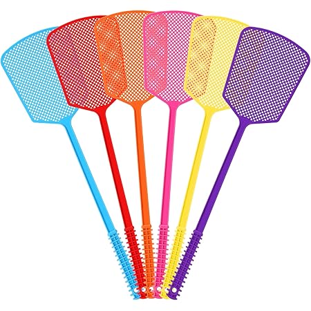 Fly Swatter,Plastic Flyswatters Multi-Pack,6 Bulk Vibrant Colorful Fly Killer,Long Handle Bug Swatter for Indoor and Outdoor.