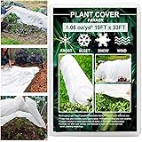 Plant Covers Freeze Protection, 10ft×33ft Reusable Rectangle Frost Protection Floating Row Cover Plant Blanket Garden Winteri
